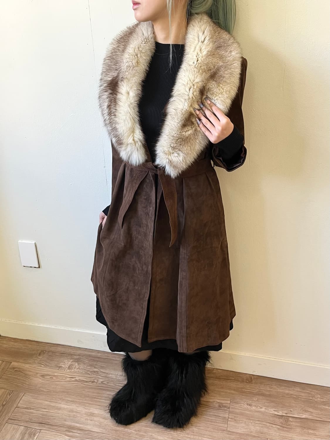 JHA-JHA 피그스킨 폭스 퍼 코트 상품이미지7