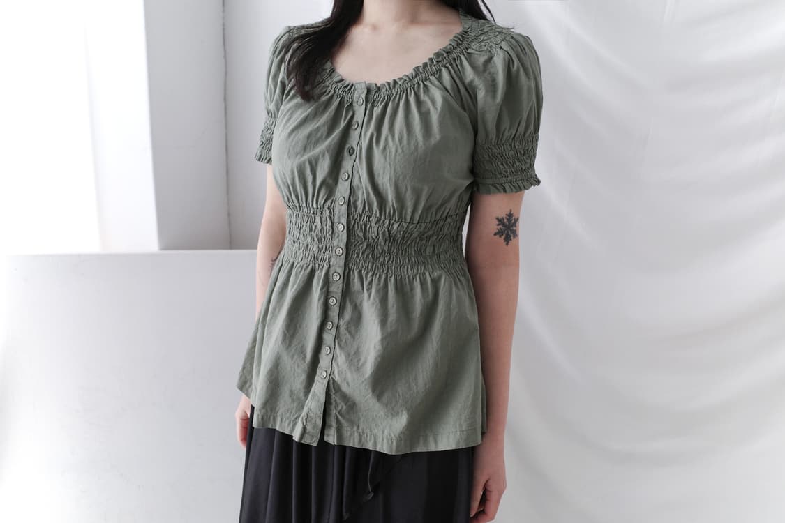button shirring half blouse  상품이미지5