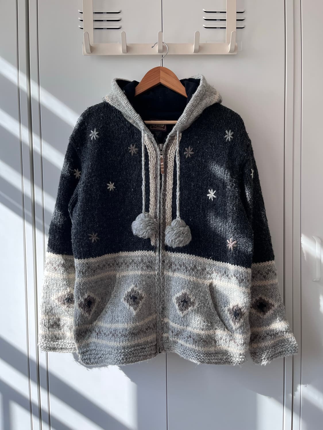 Kyber 눈꽃 헤비 울니트 코위찬 후드집업 상품이미지5