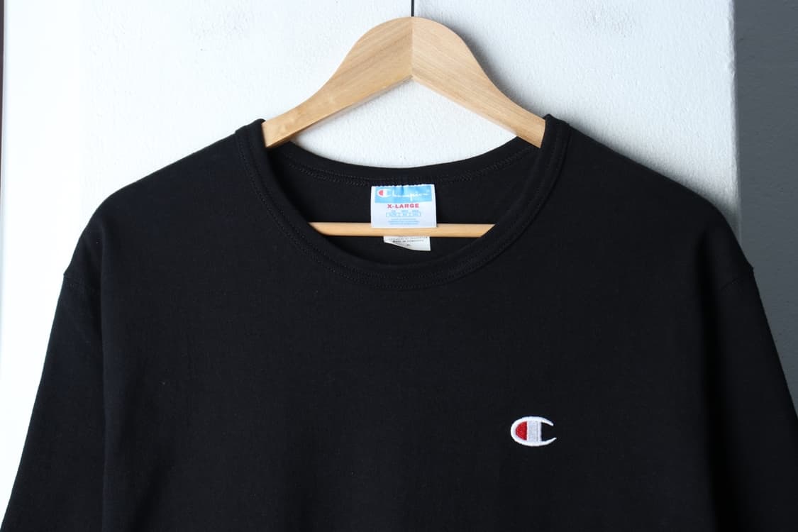 (XL-2XL) 챔피온 반팔 티셔츠 빅사이즈 블랙 올드스쿨-H32454 상품이미지3
