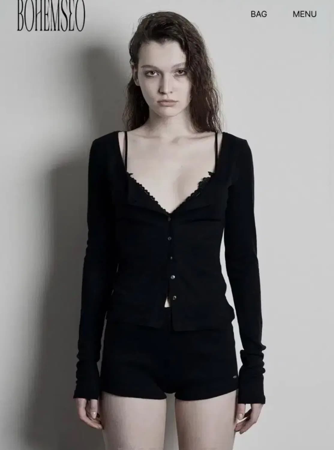 보헤미안서울 스쿱 가디건 블랙 상품이미지1