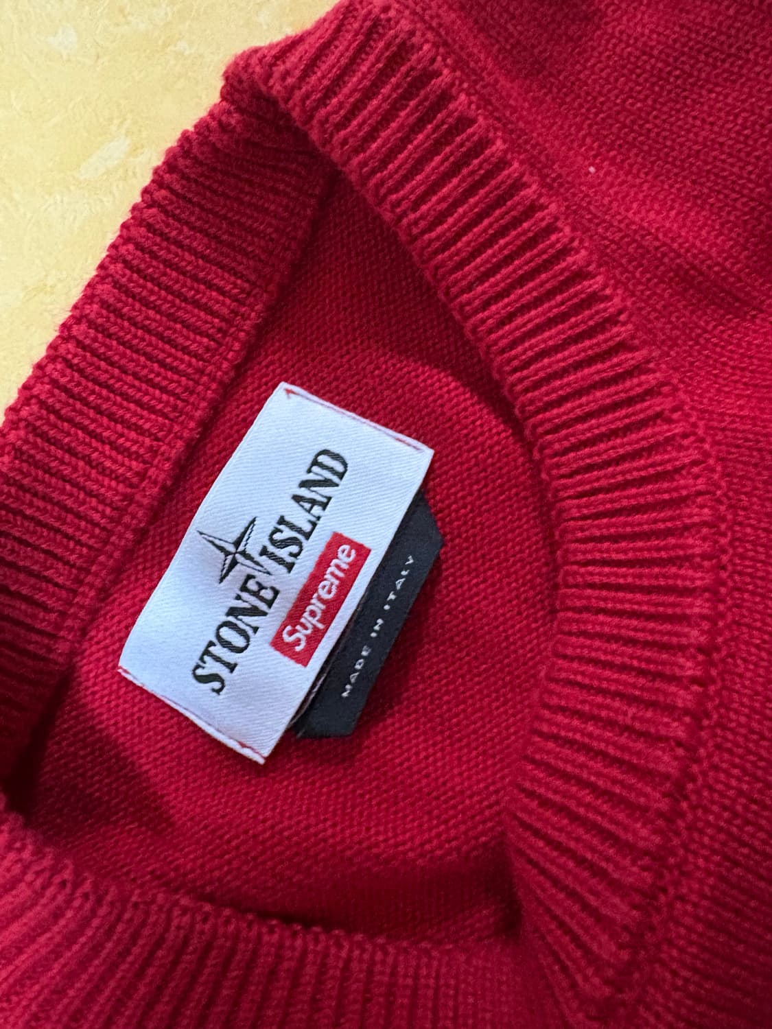 (XL) 16ss 슈프림 x 스톤아일랜드 니트 레드 상품이미지3