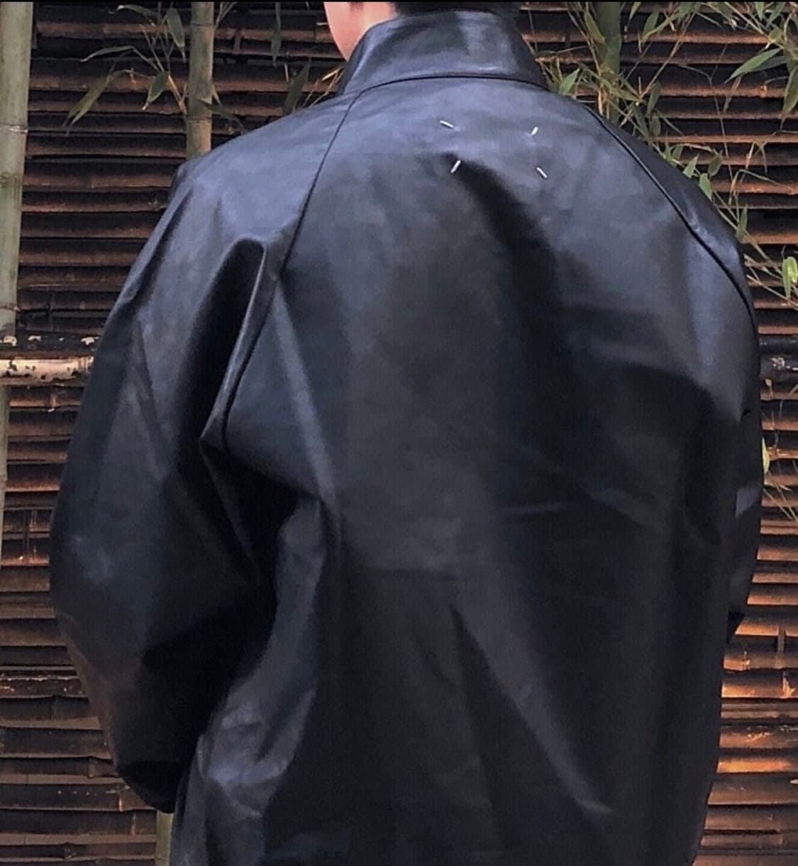 (50) 마르지엘라 17fw 블랙 레더 헤링턴 블루종 자켓 상품이미지5