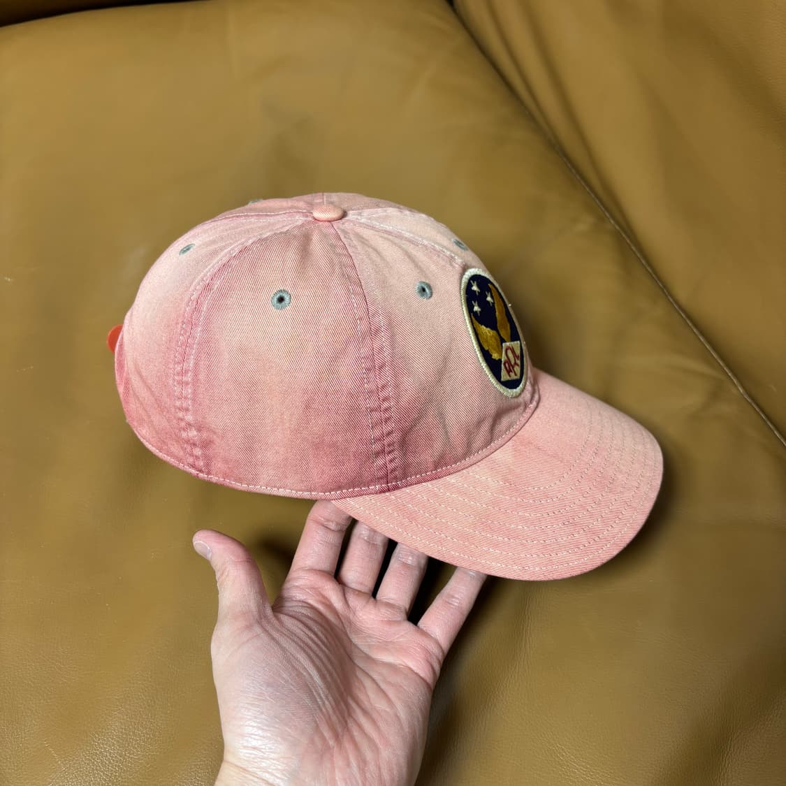 RRL 더블알엘 랄프로렌 폴로 윙로고 6패널 볼캡 모자 워시드 레드 상품이미지3