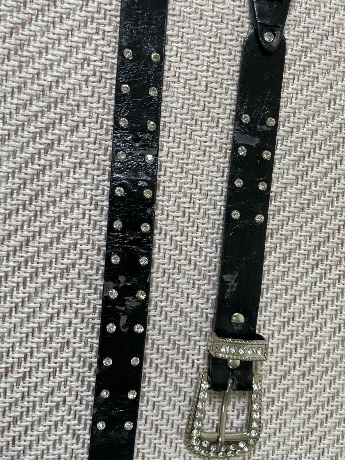 빈티지 더블 스터드 실버 큐빅 벨트  상품이미지4
