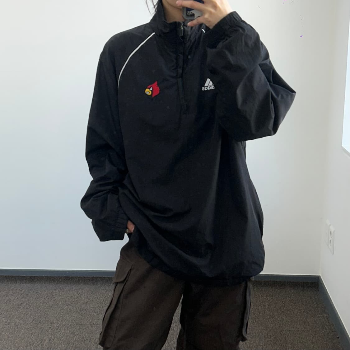 Adidas 아디다스 삼각로고 블랙 아노락  상품이미지1