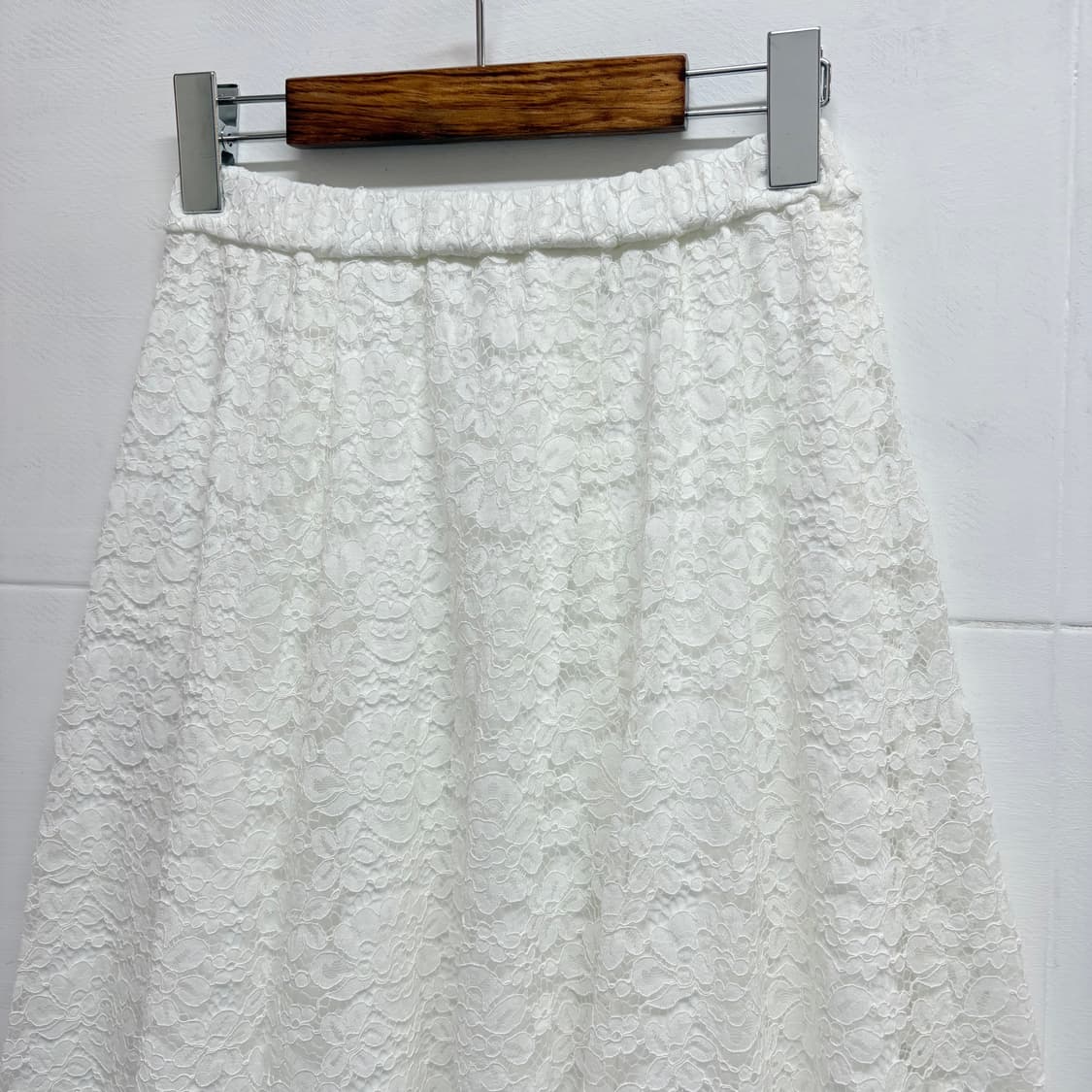 GLACIER 레이스 화이트 롱 플레어 스커트 M JPN 새상품 상품이미지2