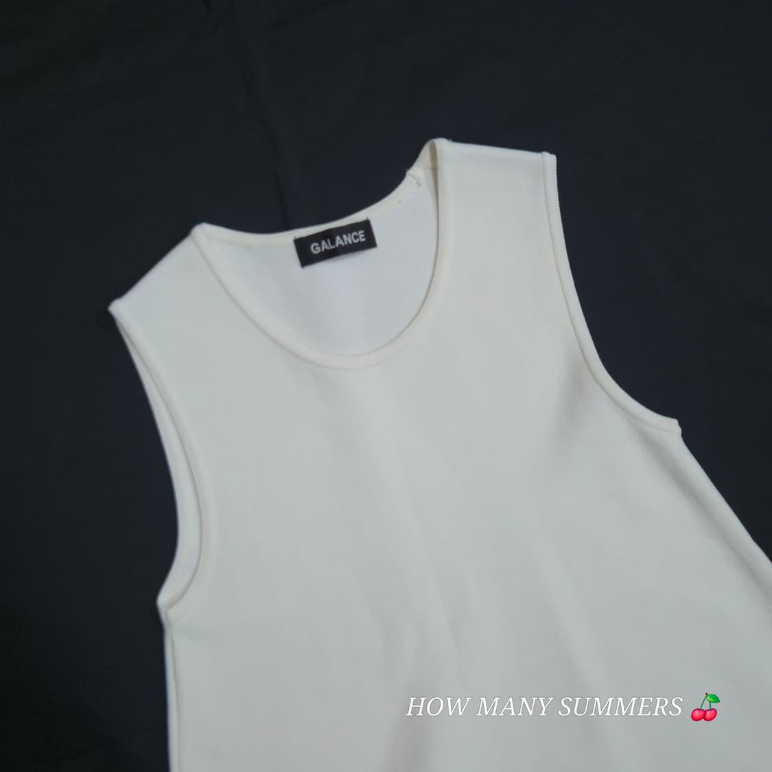 GALANCE 갈랑스 화이트 A라인 플레어 니트 민소매 나시 상품이미지3