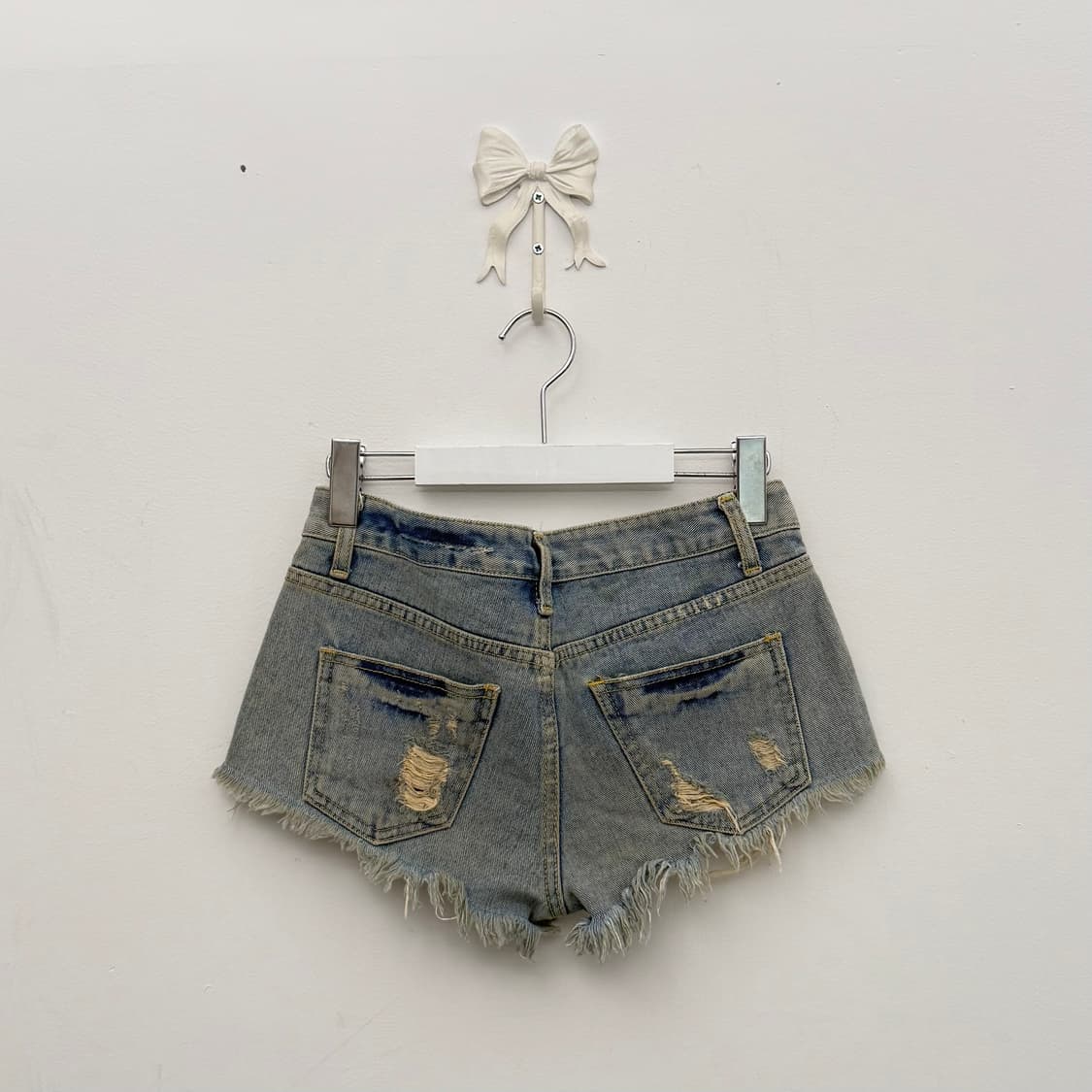 빈티지 워싱 디스트로이드 핫팬츠 상품이미지3