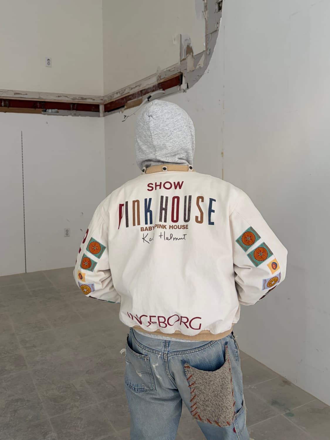 90’s Pink House signature patch bomber  상품이미지1