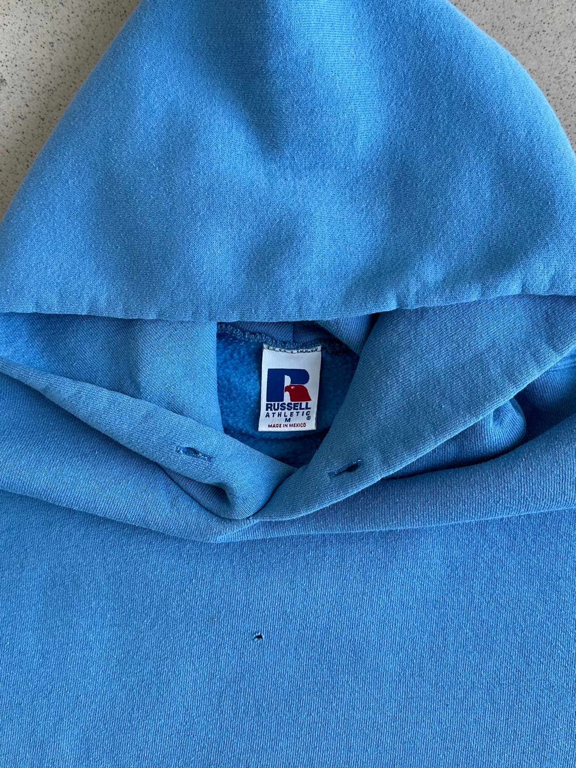 90s 빈티지 러셀 후드 베이비 블루 M 상품이미지5
