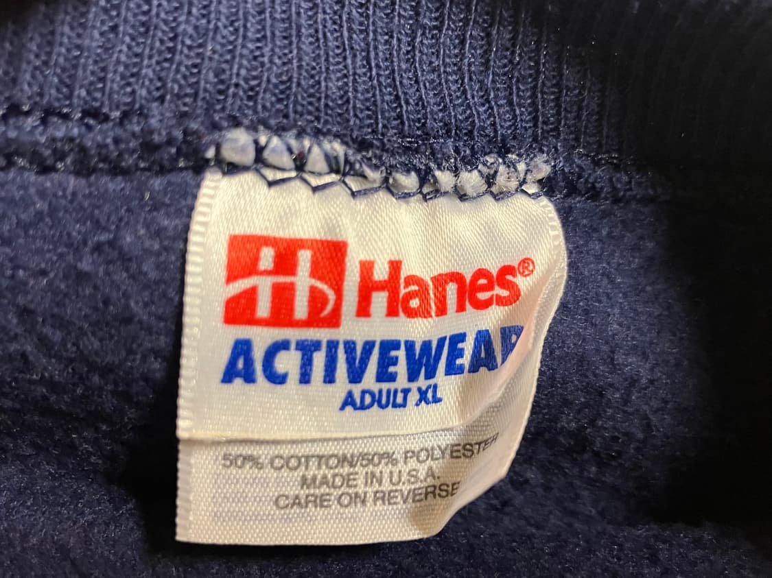 빈티지 USA 90s Hanes 헤인즈 50/50 베이스볼 스웻셔츠 XL 상품이미지3