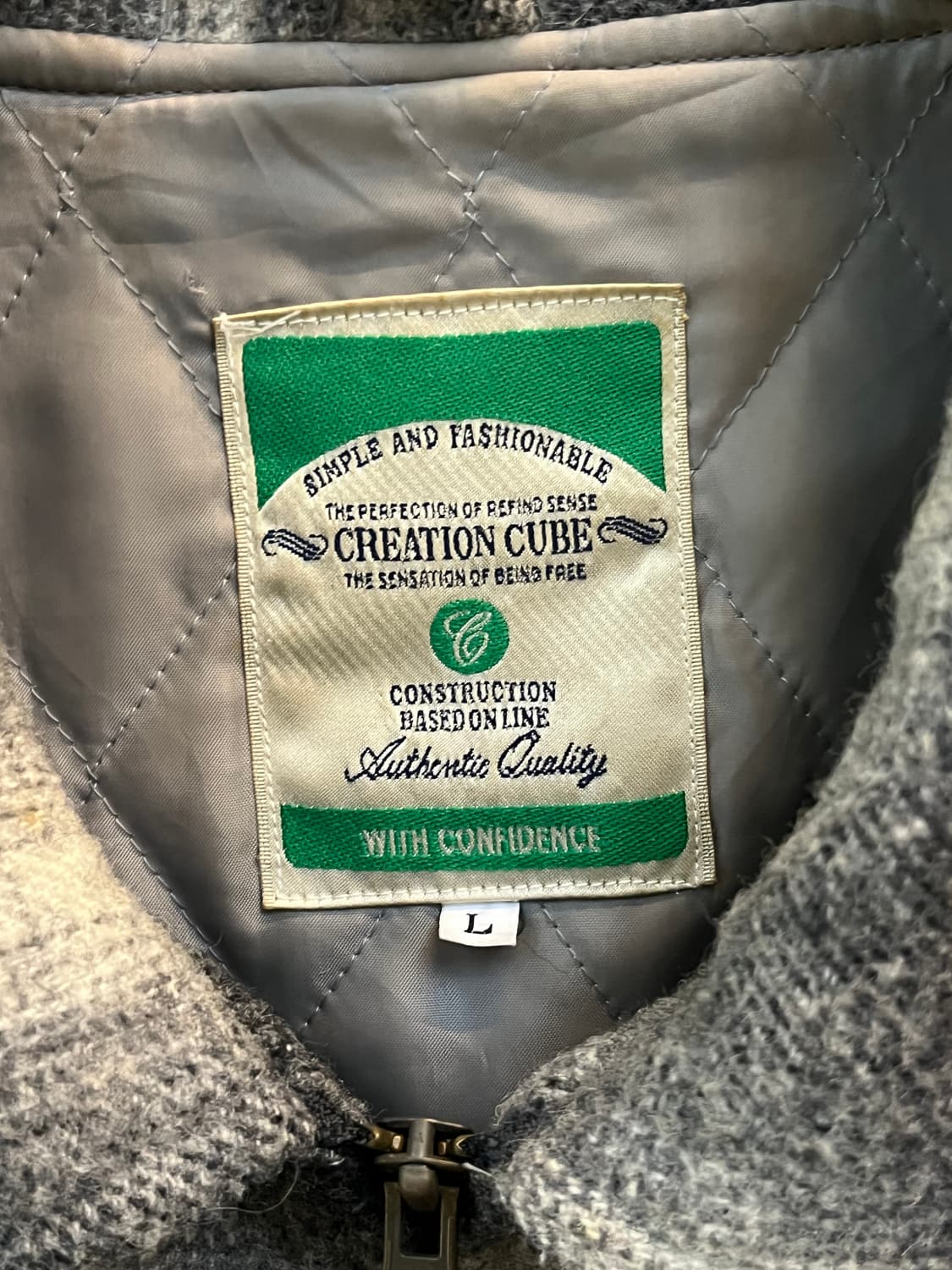 Creation Cube 옴브레 체크 울 자켓 L 상품이미지3