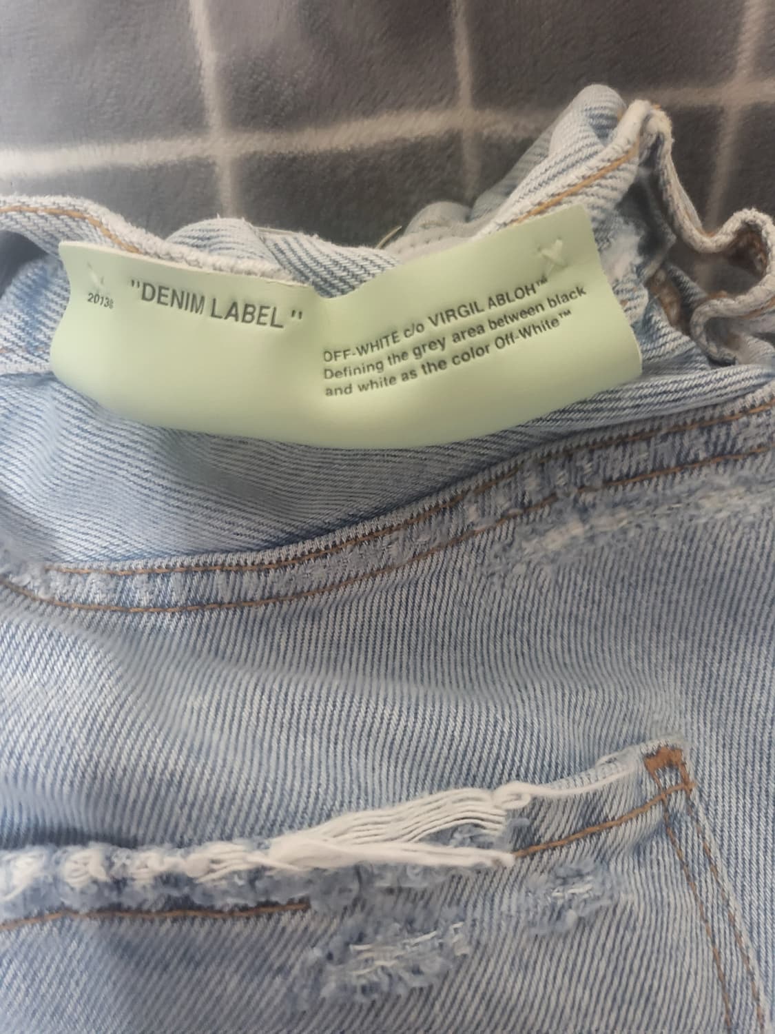 Off-White 데미지 연청 청바지 34 상품이미지6