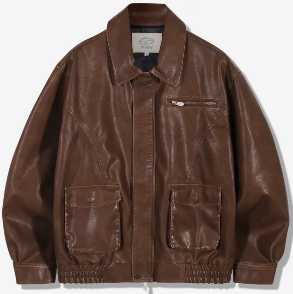 구빈(GUBIN)의 비건 레더 포켓 블루종 자켓 L 상품이미지2