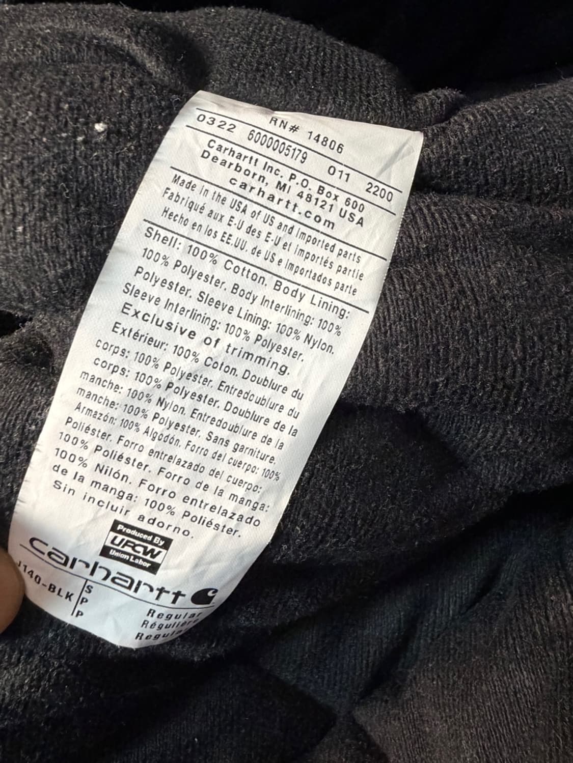 칼하트 J140 덕 액티브 워크 자켓 상품이미지6