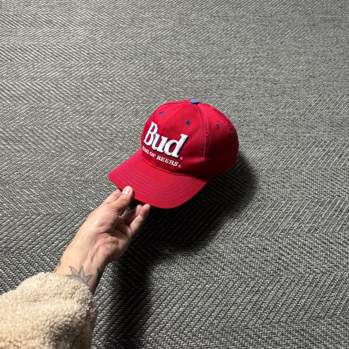 90s USA 미제 버드와이저 6패널 빈티지 볼캡 모자 상품이미지2