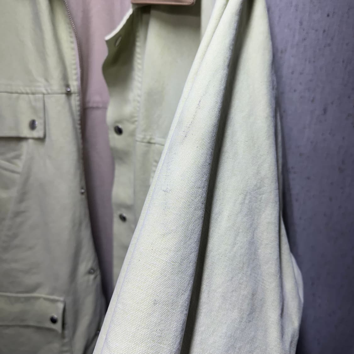 오라리 덕헌팅 블루종 레더카라 워크 코트 상품이미지9