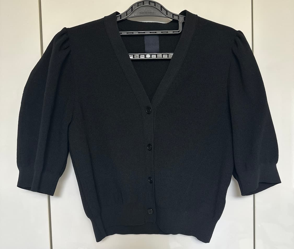 jjuunj 준지퍼프 반팔 가디건 블랙 상품이미지4