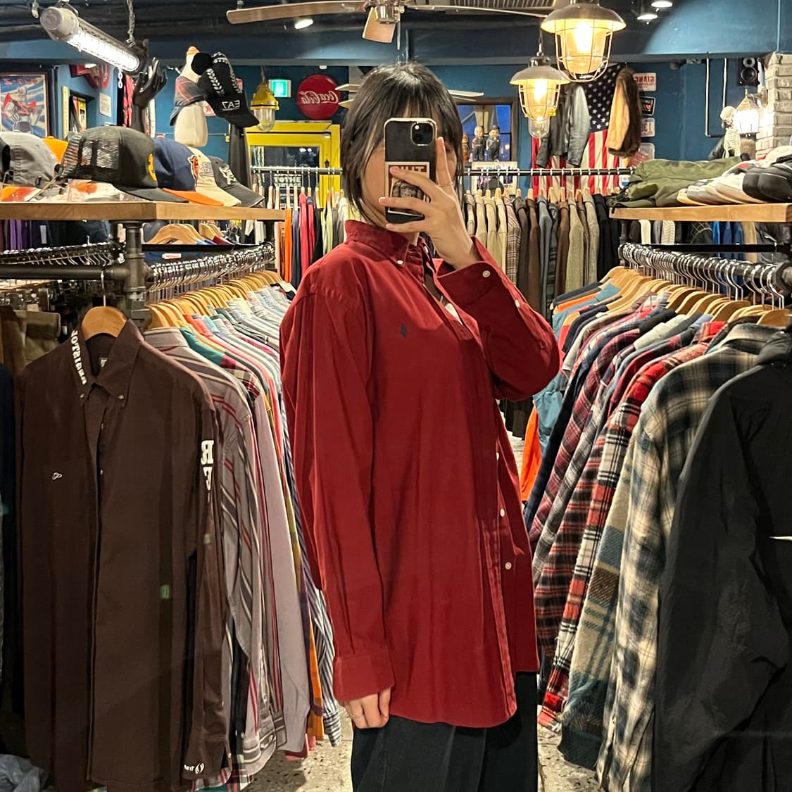 POLO 폴로 레드 코튼 긴팔 셔츠 상품이미지3