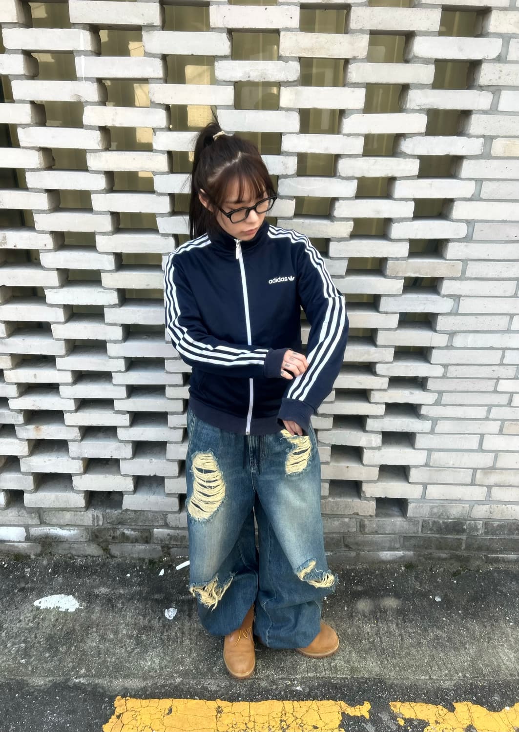 ADIDAS 스펠로고 네이비 트랙탑 져지 상품이미지6