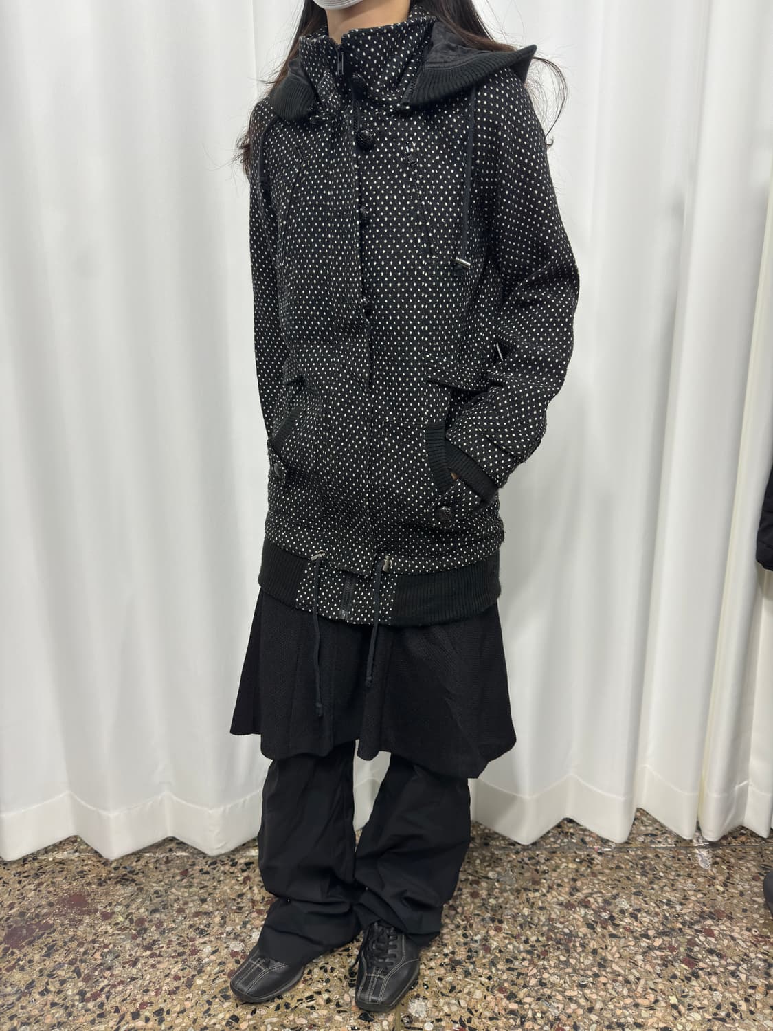 dot design coat jacket 상품이미지3