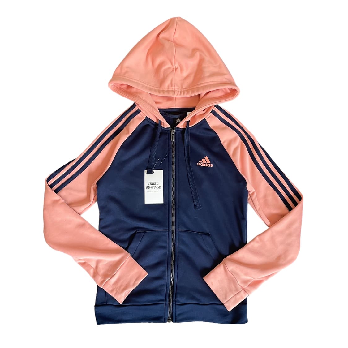 아디다스 네이비핑크 삼선 후드 상품이미지1