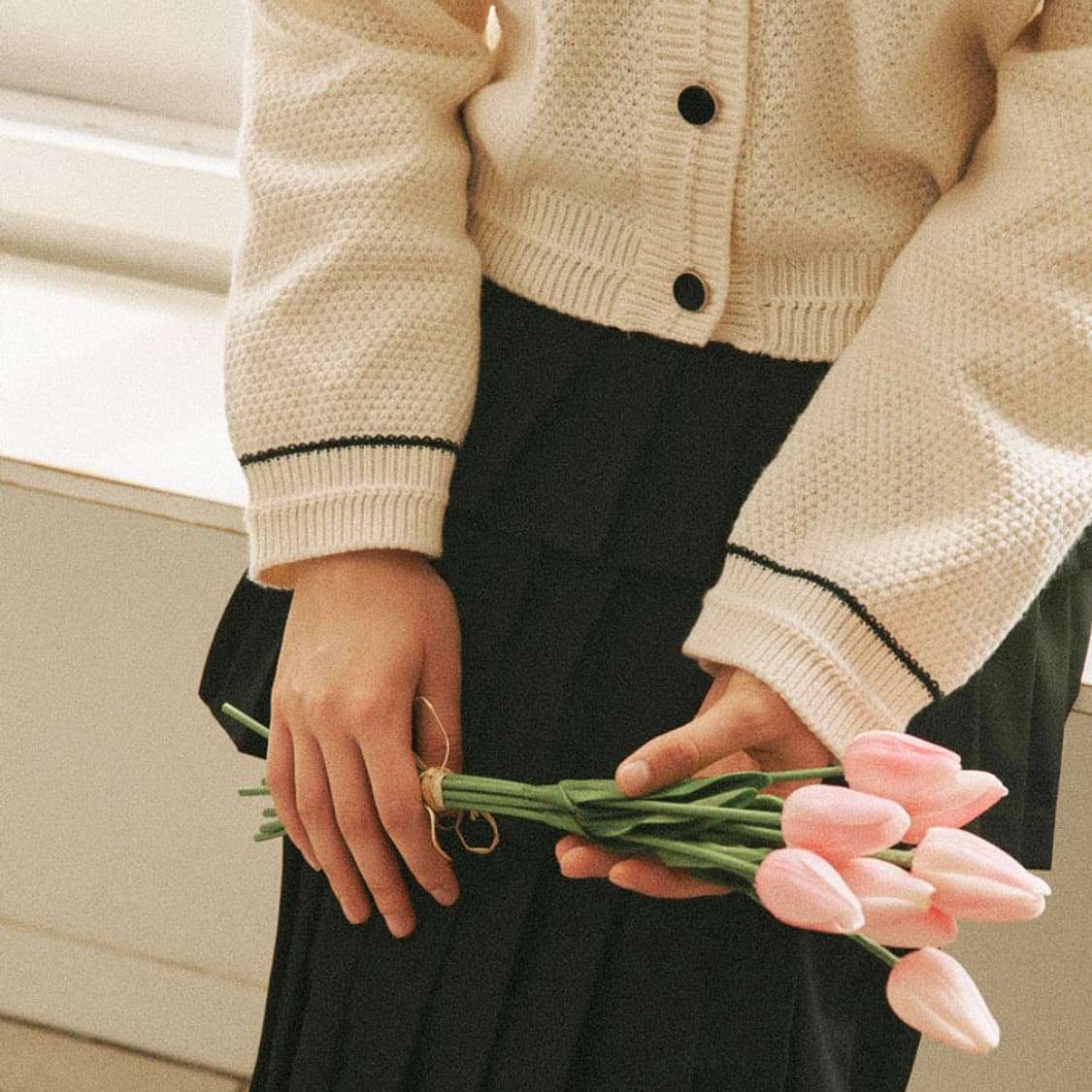 론론(RONRON) 트위드 니트가디건 55-66 상품이미지3