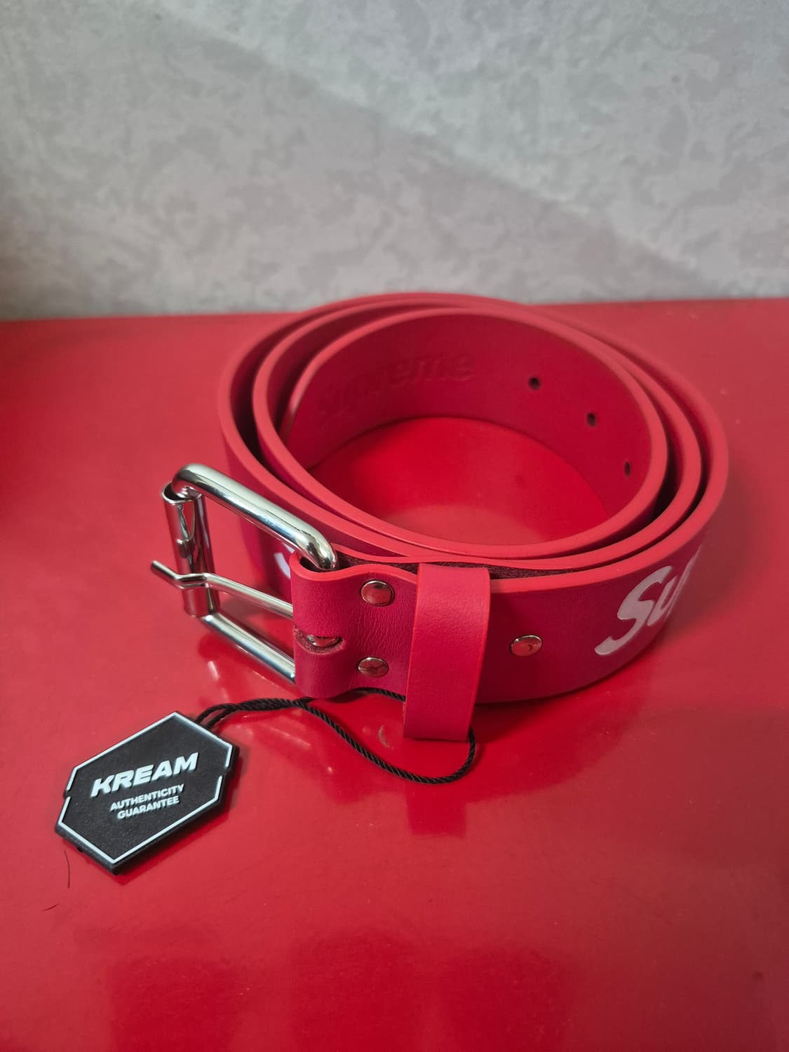슈프림 리핏 레더 벨트 레드 - 22SS 상품이미지2