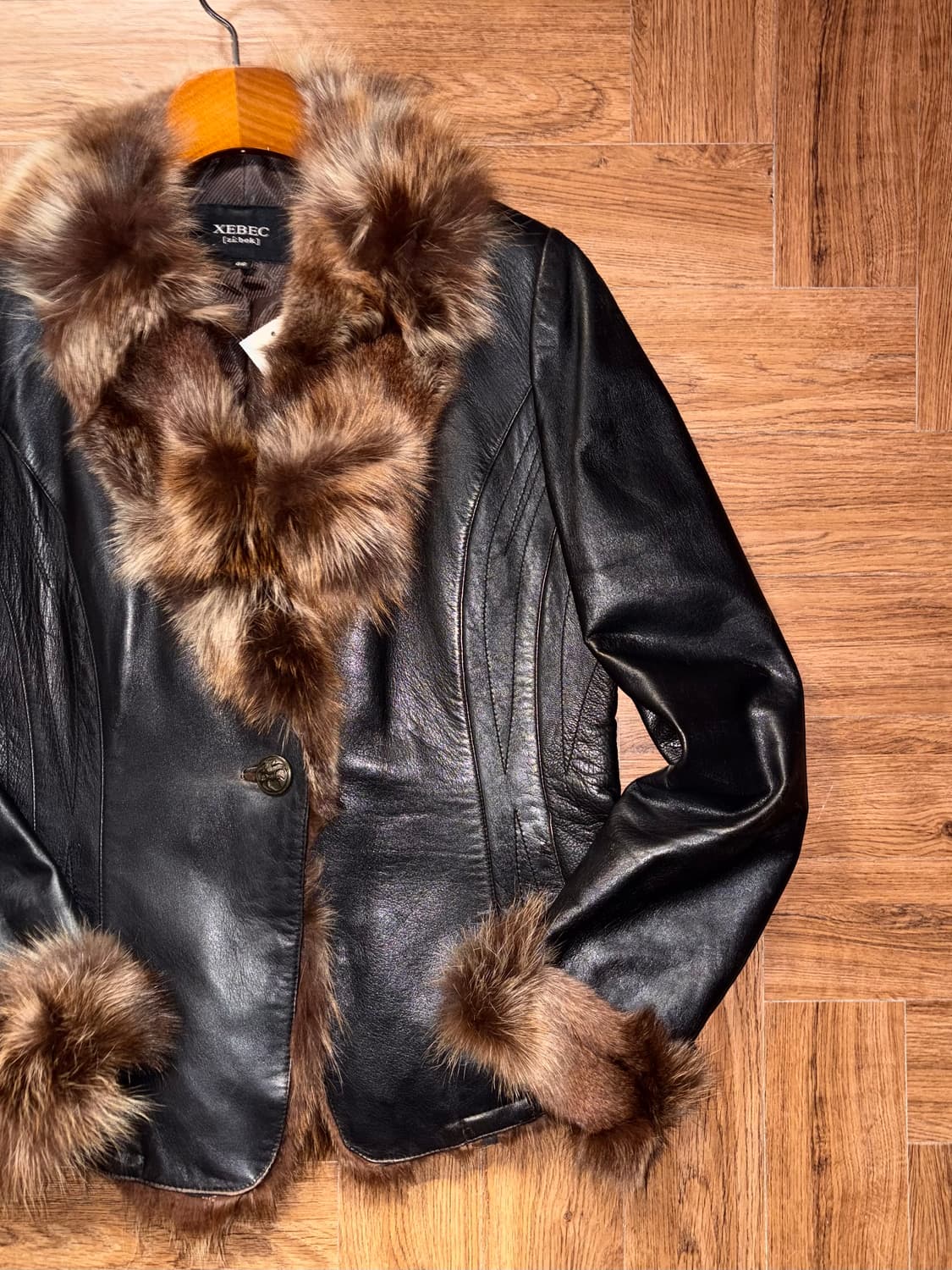 빈티지 퍼 트리밍 레더자켓 상품이미지6