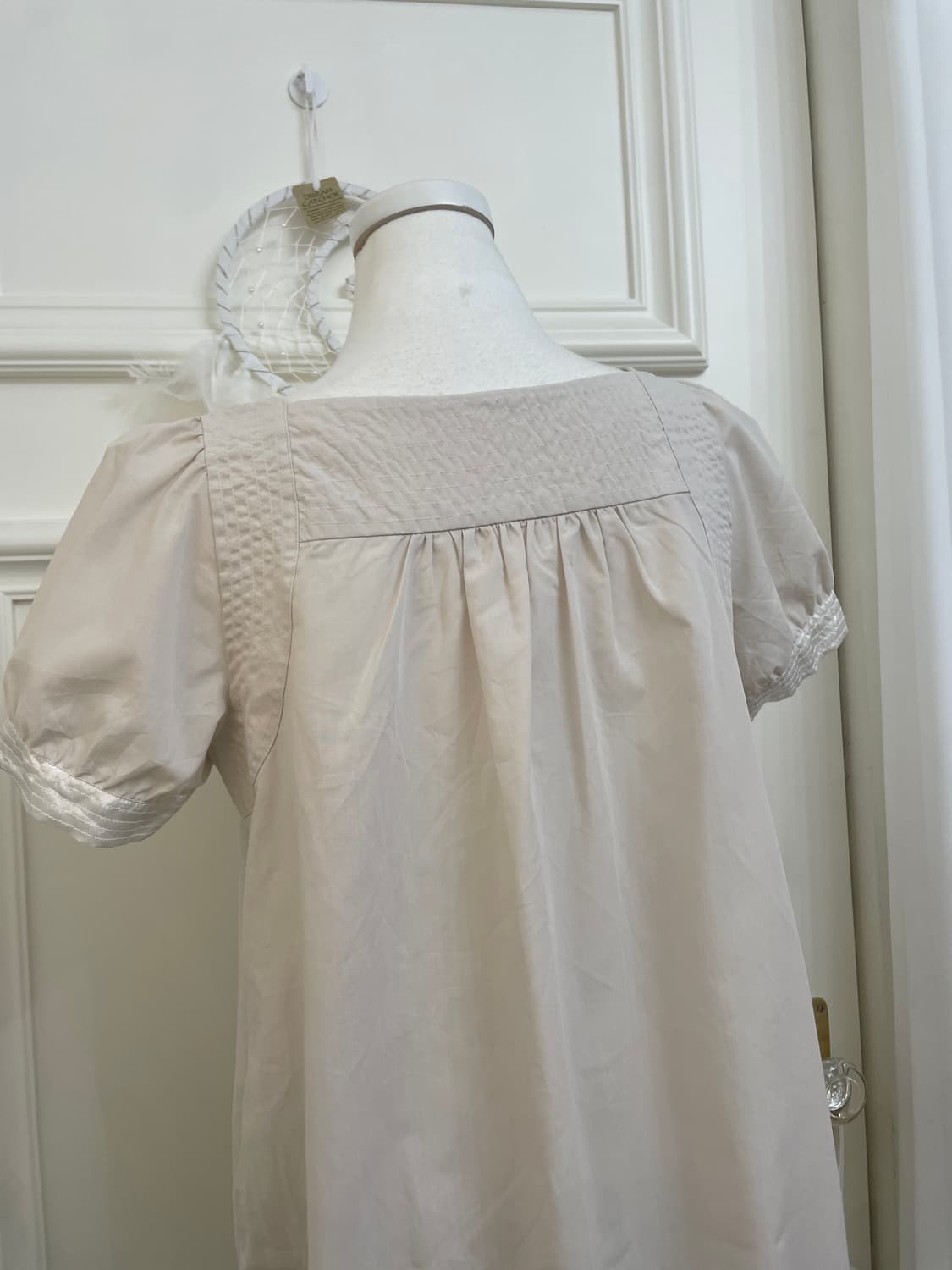 beige satin point pocket summer mini opc 상품이미지4