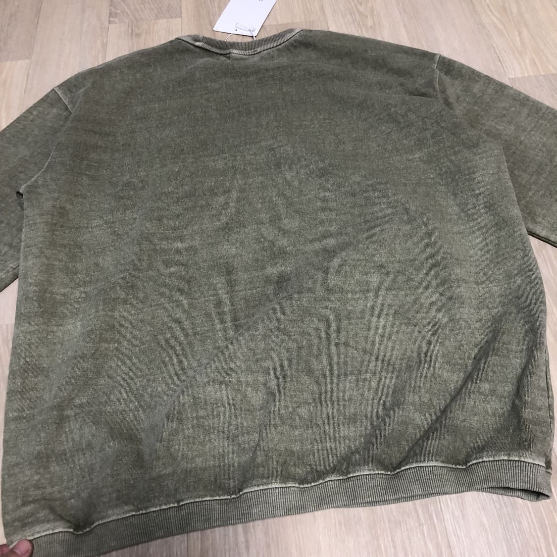 (L) 새상품 후브스 Hooves 가먼트 다잉 롱 슬리브 워시드 카키 상품이미지9