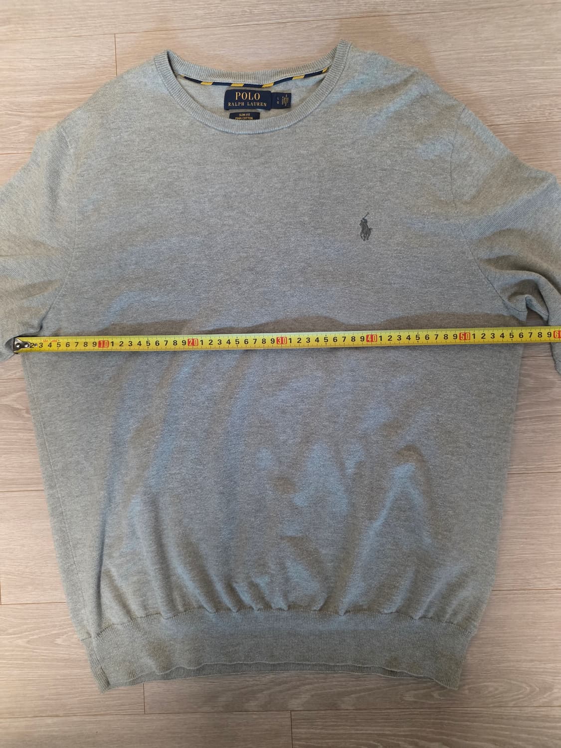 폴로 PIMA Cotten Slim Fit 니트 Light Grey L 상품이미지9