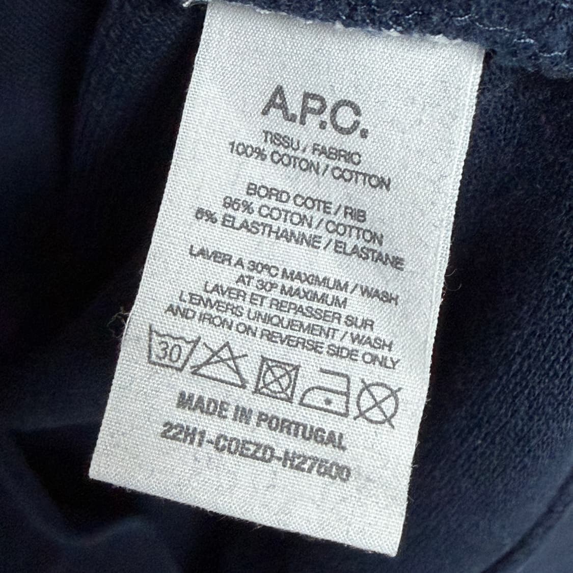 A.P.C. 맨투맨 네이비 상품이미지3