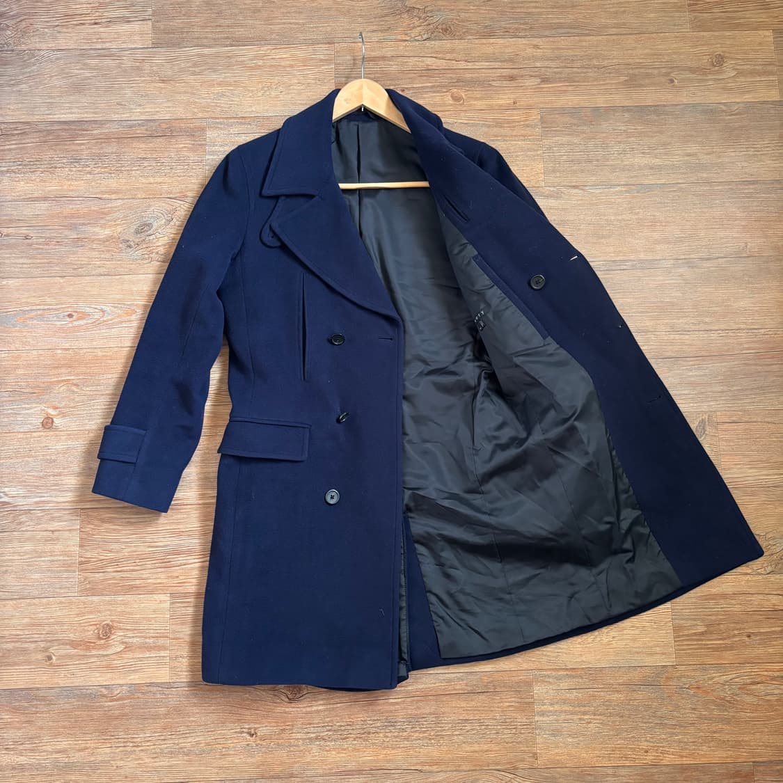 띠어리 네이비 더블 코트 XS 미니멀 실루엣 11FW 상품이미지2