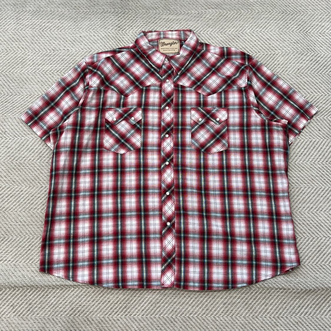 랭글러 웨스턴 체크 하프셔츠 r3701 상품이미지1