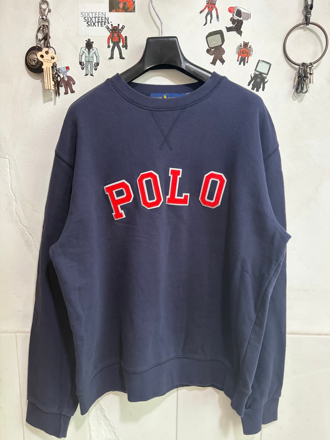 폴로 랄프로렌 로고 맨투맨 네이비 M 상품이미지1