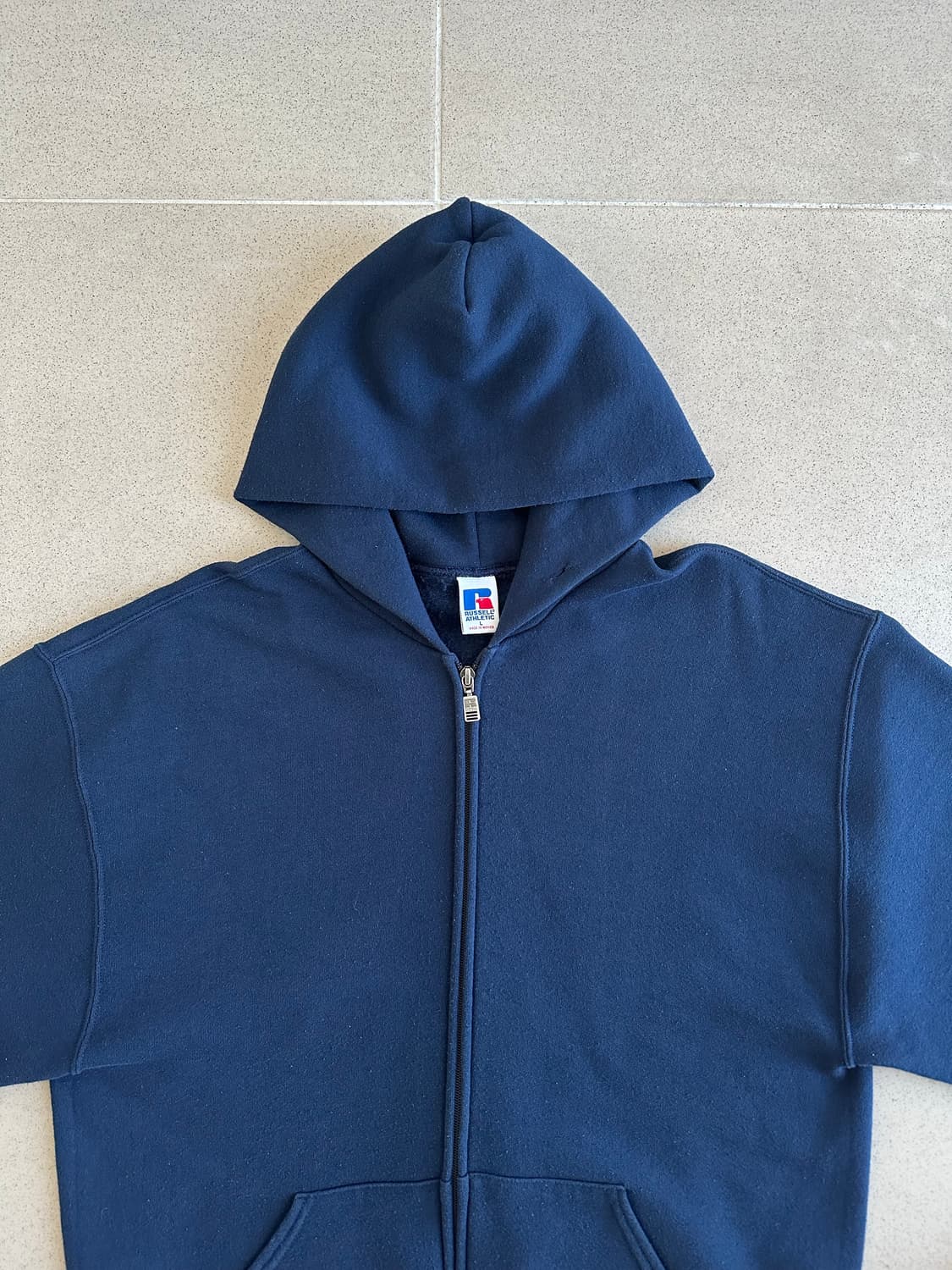 90s 빈티지 러셀 후드집업 네이비 L 상품이미지4