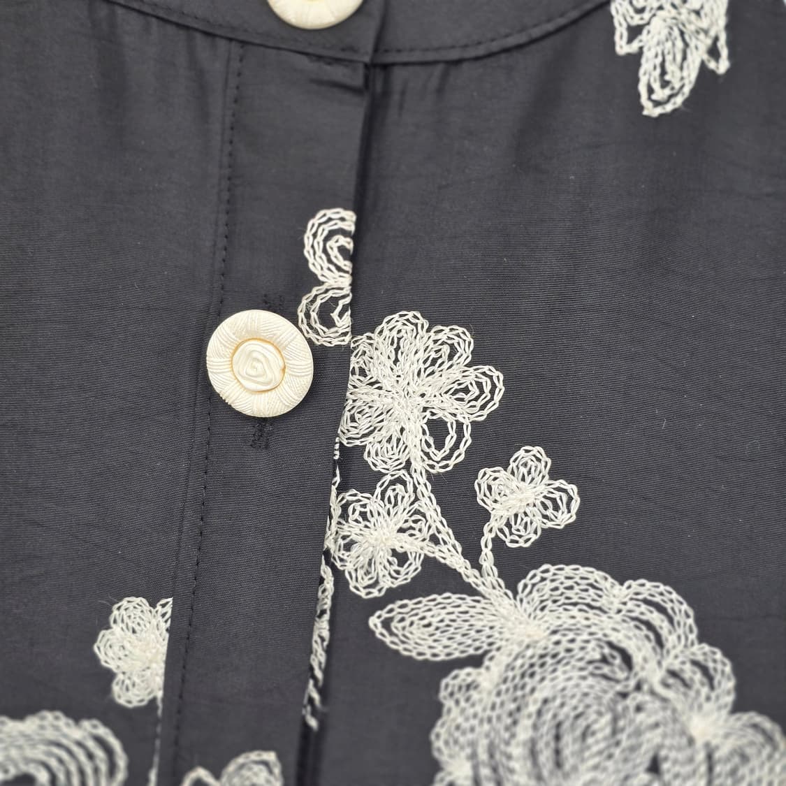 블랙 플라워 자수 셔츠 원피스 66 상품이미지6