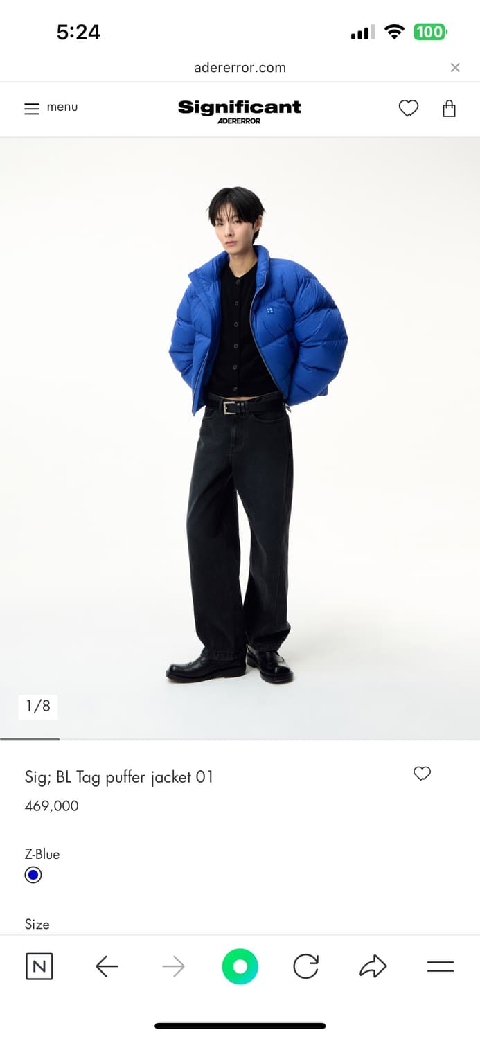 아더에러 시그니피컨트 푸퍼패딩 M 상품이미지1