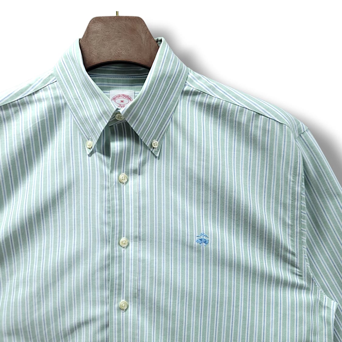 [M~XL] 브룩스브라더스 그린&블루라인 논아이론 수피마코튼 긴팔셔츠 상품이미지4