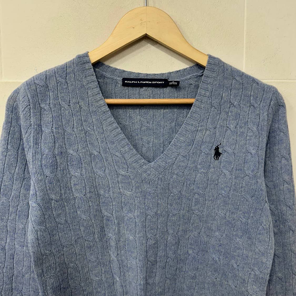 폴로 랄포로렌 브이넥 꽈배기니트 상품이미지2