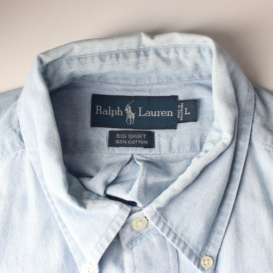 폴로 랄프 로렌 빅 셔츠 라이트 블루 L 상품이미지5