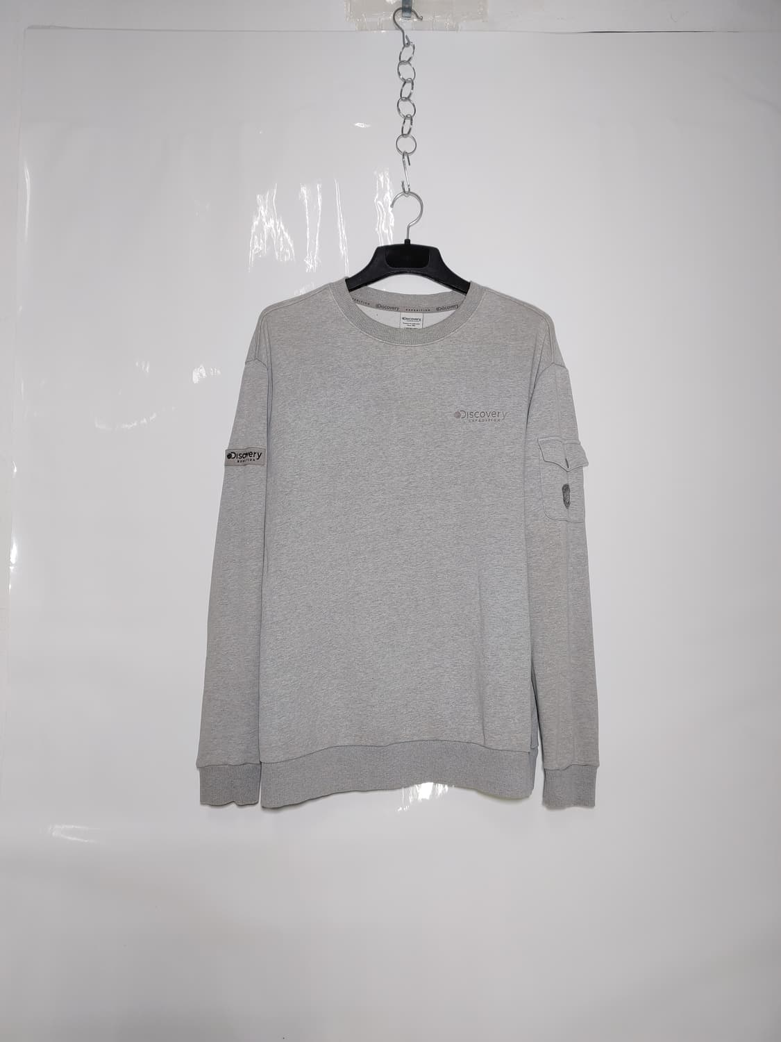 Discovery 디스커버리 그레이 스판 맨투맨 상품이미지1