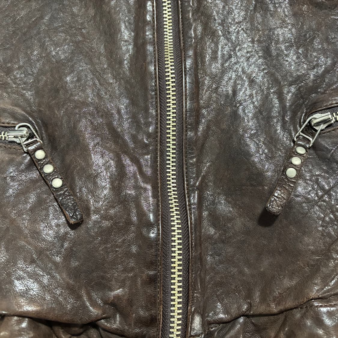 Vegetable sheepskin slim jacket brown 상품이미지8