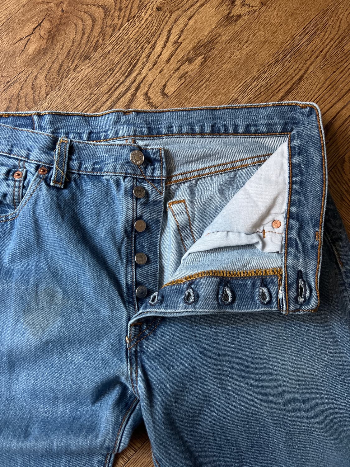 [34]리바이스 501 미디엄블루 스트레이트 데님 팬츠 상품이미지3