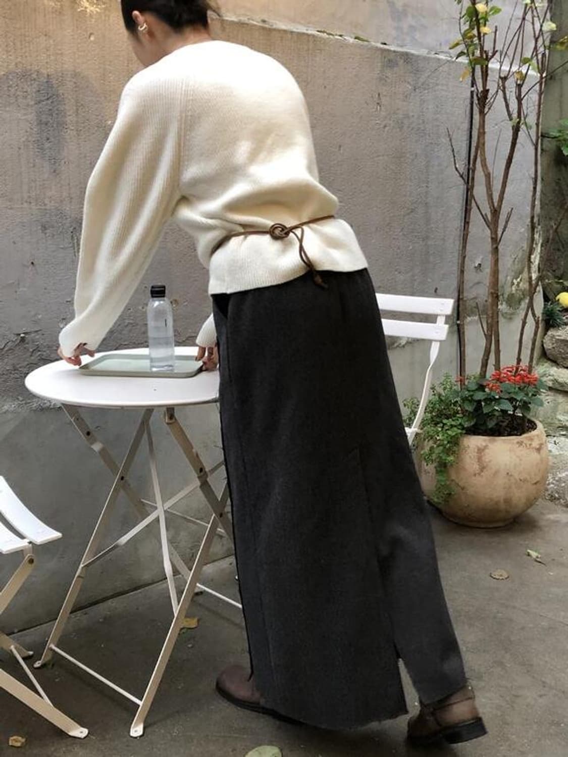 페르소나 straight winter skirt with raw edge 상품이미지1