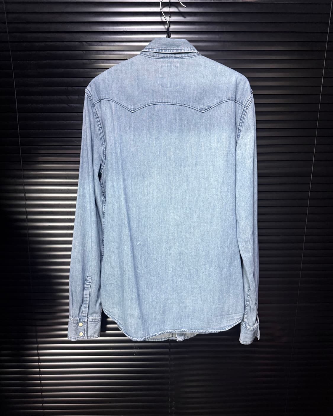 리바이스 워싱 데님 연청 웨스턴 셔츠 남방 M 95 워크 긴팔 투포켓  상품이미지5