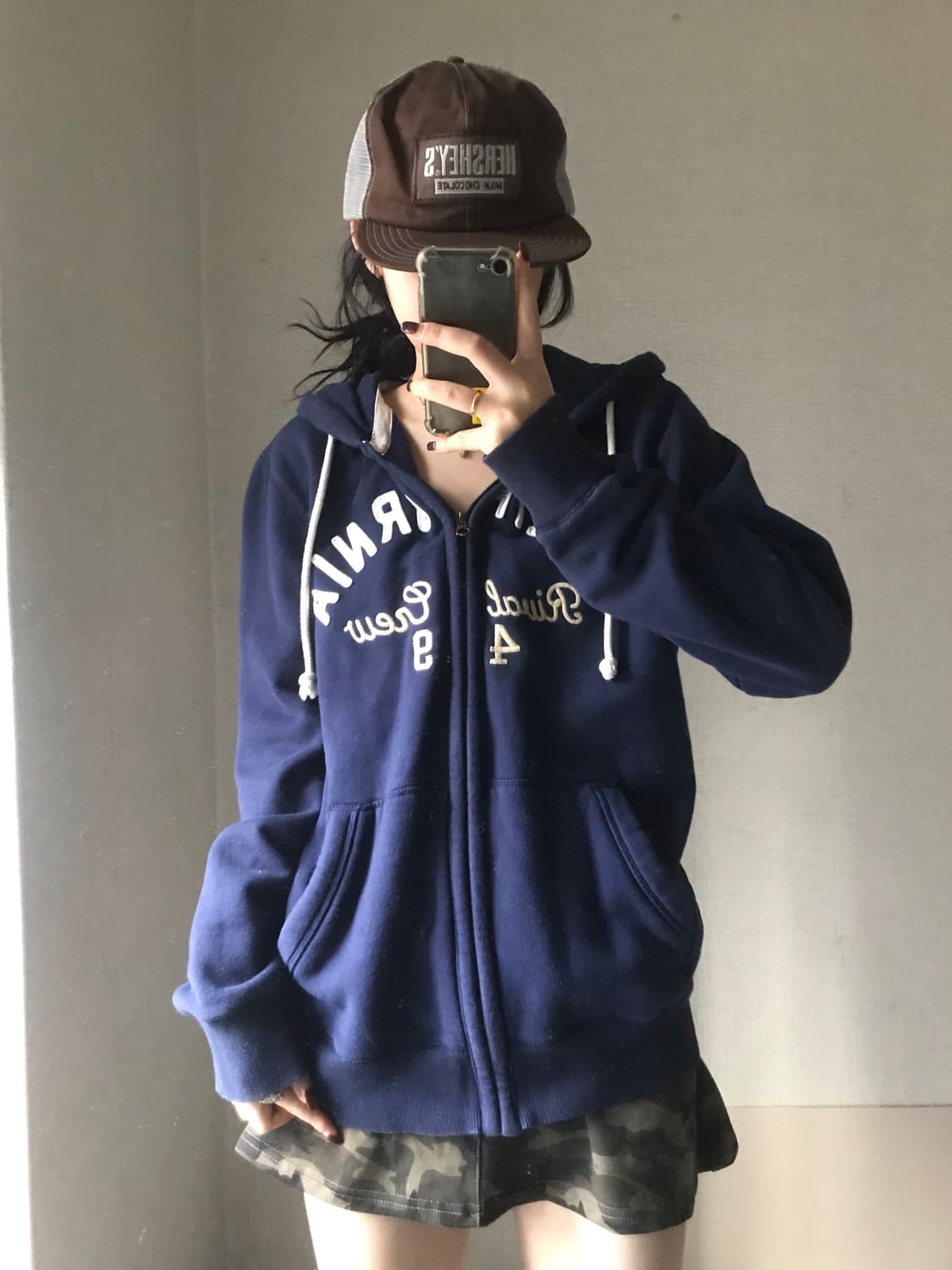 후아유 네이비 후드집업 상품이미지3