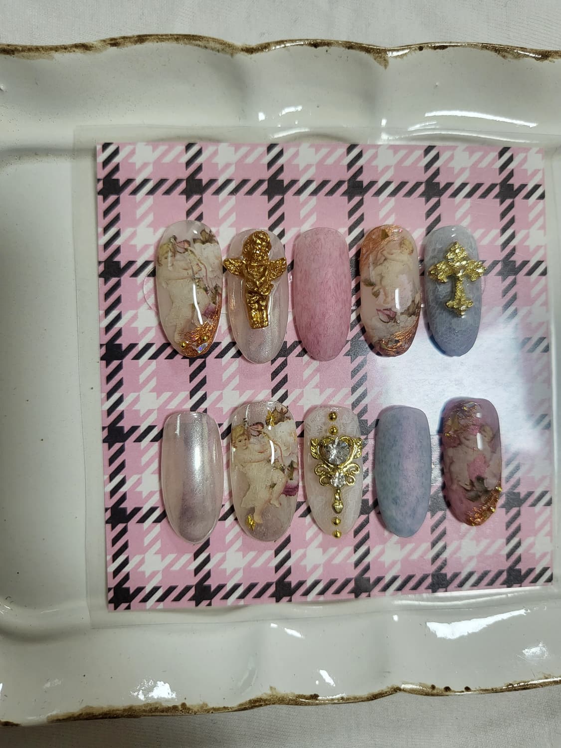 엔틱느낌 천사 수제핸드메이드네일팁 상품이미지2